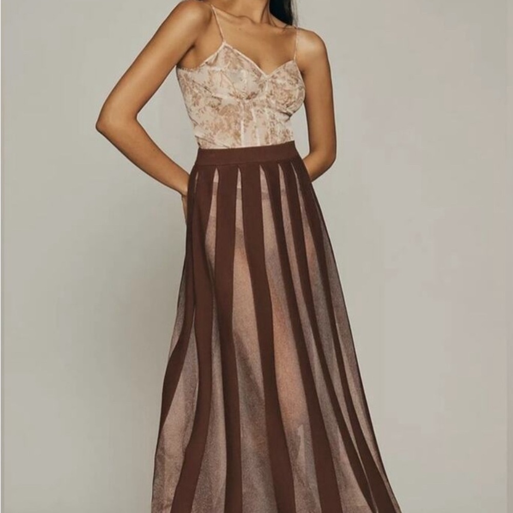 Anthropologie pleated maxi skirt